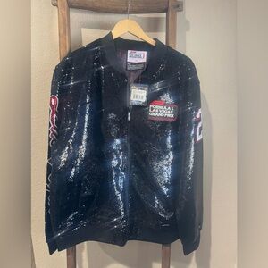 Rare Formula1 Black Sequin Grand Prix Jacket-official F1